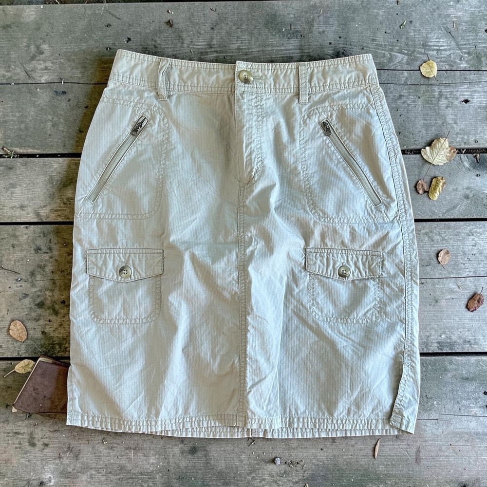 Columbia XCO Womens Size 6 Hiking Skirt Tan Ripstop Utility Cargo Cotton